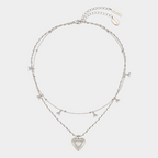 Maillard Heart-Shaped Pearl Double-Layer Necklace