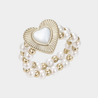 Retro Light Luxury Heart-Shaped Pearl Ring