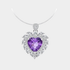 Heart of the Ocean Series Amethyst Heart Collar Necklace