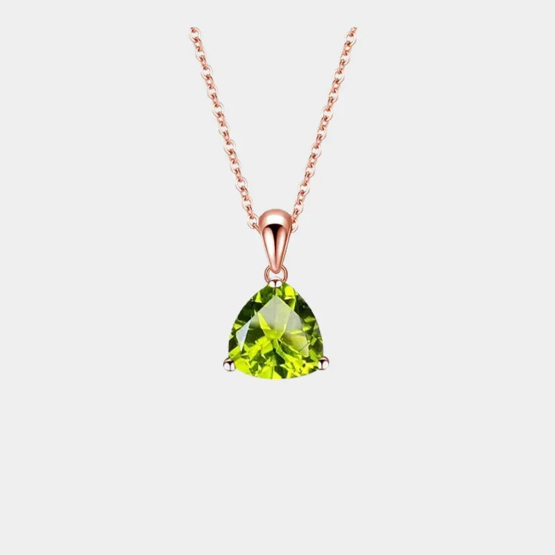 Natural Peridot Triangle Luxury Collar Necklace - OOAKB