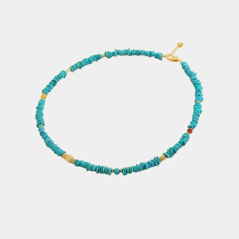Natural Turquoise Multi-Gem Luxury Necklace - OOAKB