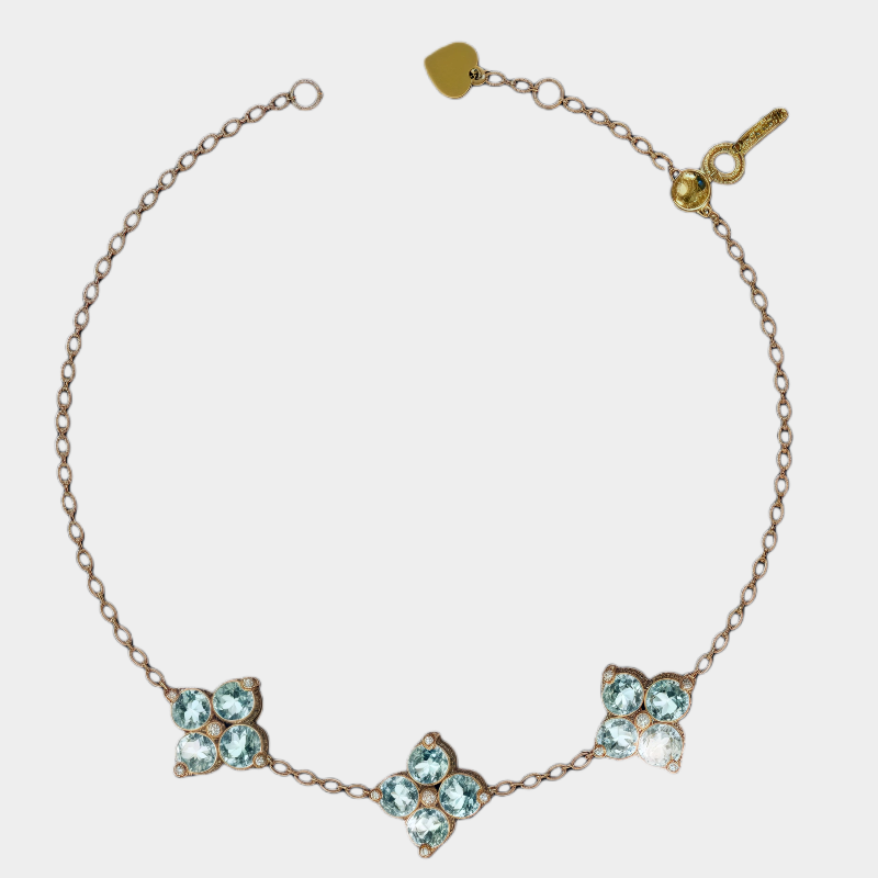 Topaz S925 Silver Four-Leaf Clover Adjustable Bracelet