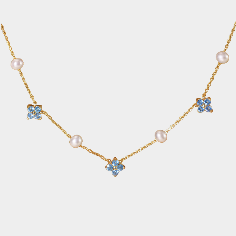 Topaz S925 Silver Pearl Adjustable Necklace