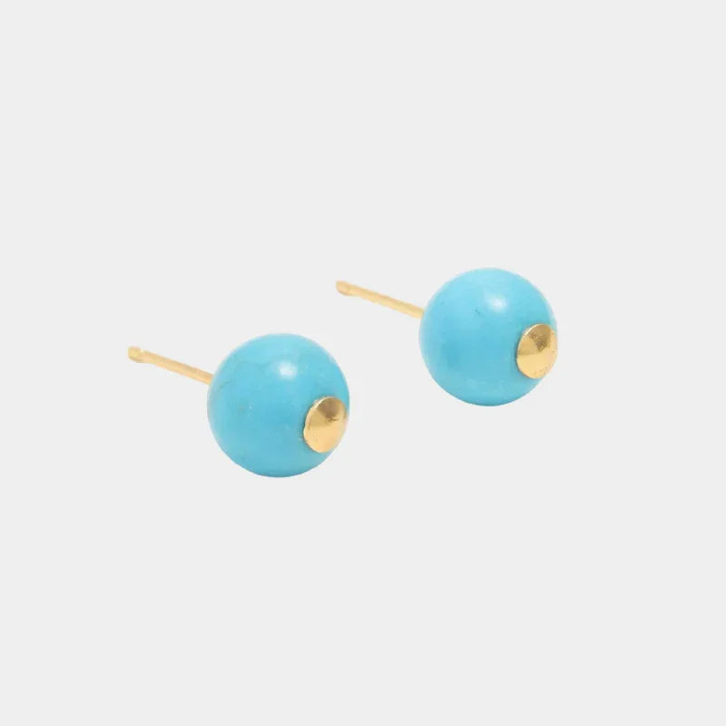 Turquoise Small Round Bead Earrings - OOAKB