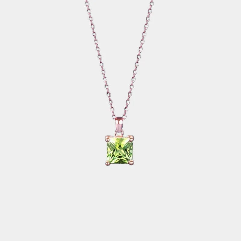 Natural Peridot Square Luxury Collar Necklace - OOAKB