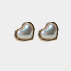 Retro Heart-Shaped Pearl Earrings