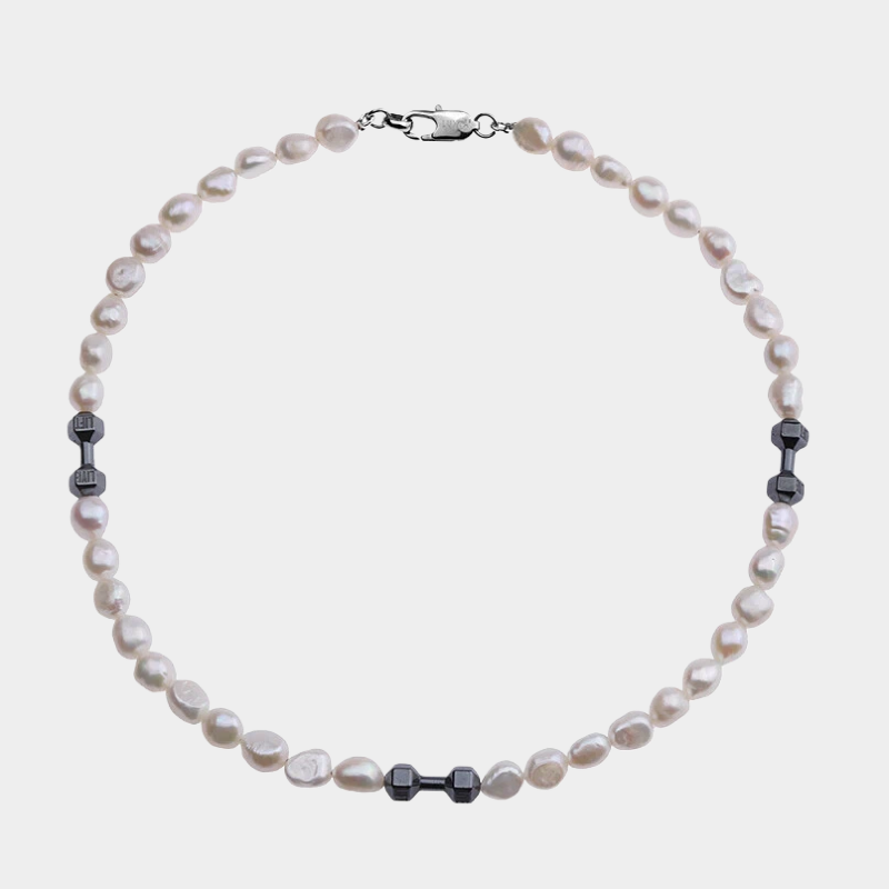 Baroque Irregular Natural Pearl Dumbbell Element Necklace