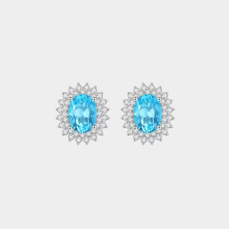 Topaz S925 Silver Gold-Plated Earrings