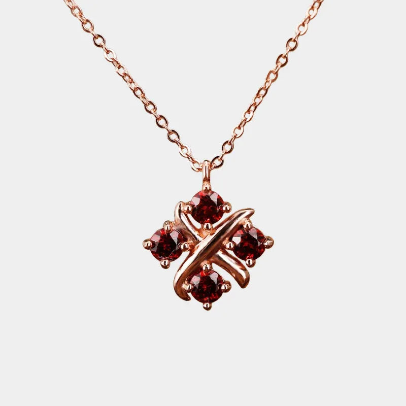 Plated 18K Rose Gold Cross Clover Collarbone Chain - OOAKB