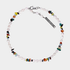 Colorful Natural Stone Bead & Baroque Pearl Necklace