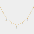 Blue Opal S925 Silver Square Diamond Necklace