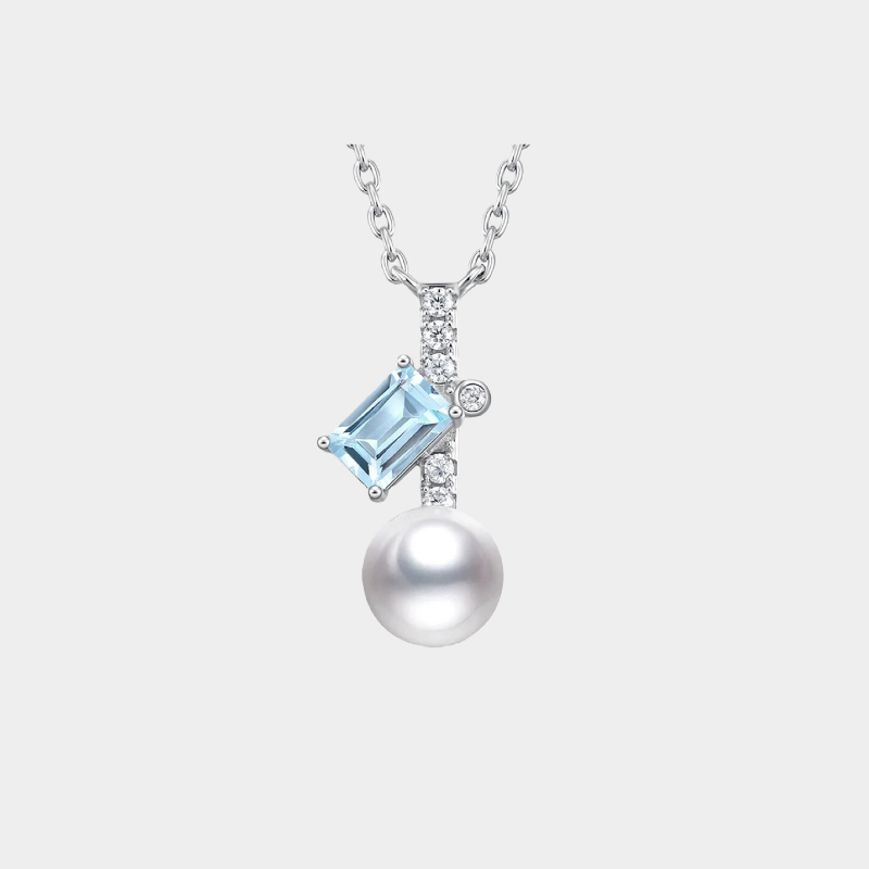 Topaz S925 Silver Saltwater Pearl Necklace