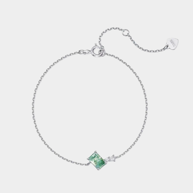 New Style Geometric Moss Agate Bracelet