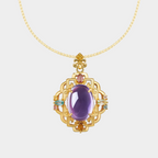Natural Amethyst Gold-Plated Collar Necklace
