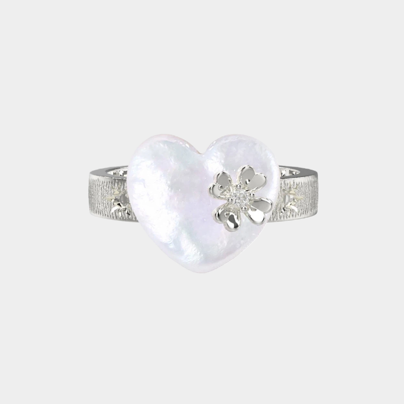 Baroque Heart-Shaped Pearl Open Ring