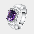 Silver Amethyst Men's Ring 2ct