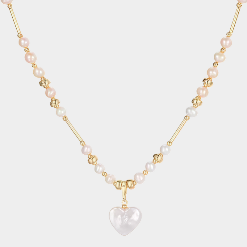 French Retro Baroque Heart-Shaped Pearl Collarbone Chain