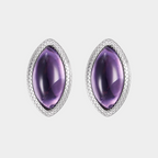 Time Whispers Series Natural Amethyst Marquise Earrings