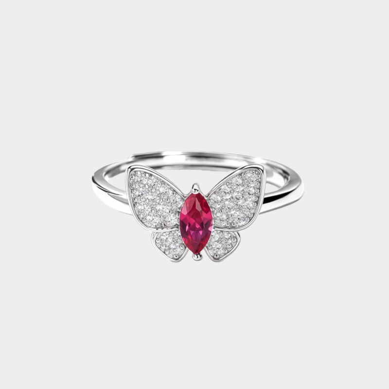 Butterfly Ruby Ring S925 Silver