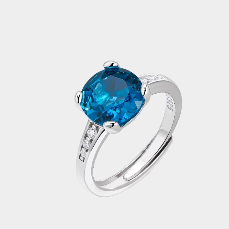 Topaz S925 Silver Open Square Ring