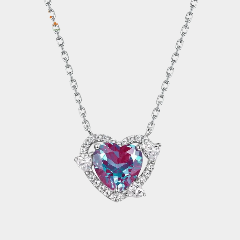 Alexandrite Heart-Shaped Collarbone Chain