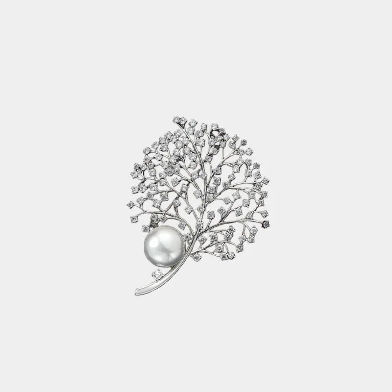 Freshwater Pearl Tree of Life Brooch S925 Silver Women's Style - OOAKB