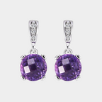 Wisteria Series Natural Amethyst Minimalist Commute Earrings