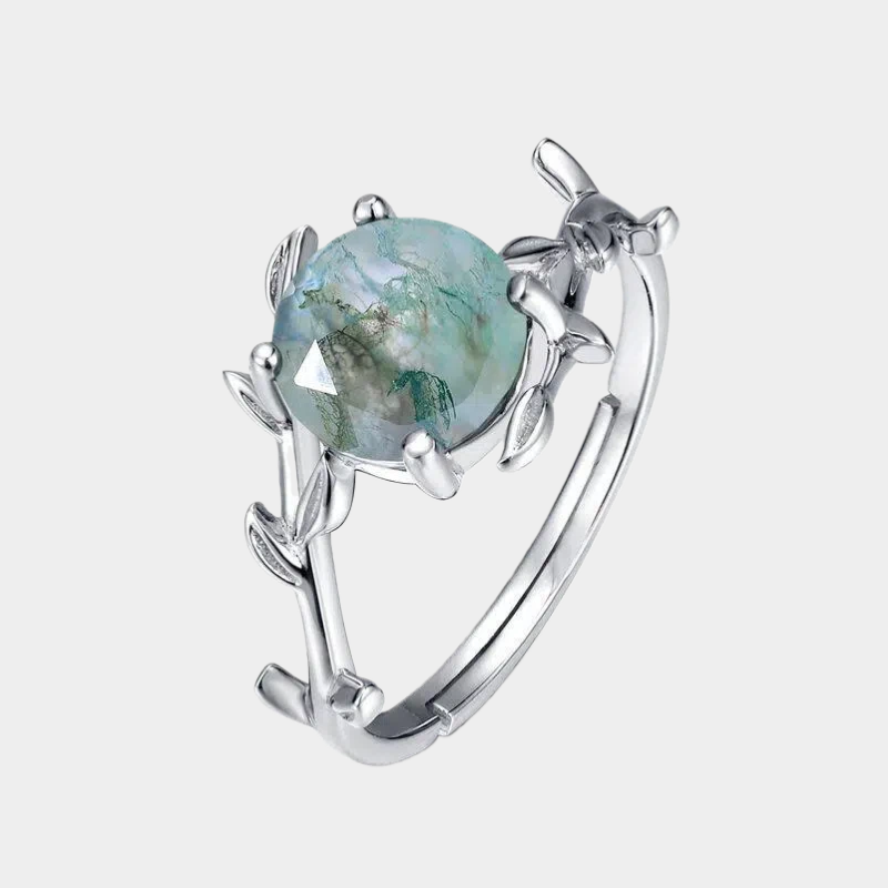 Stackable Moss Agate Ring