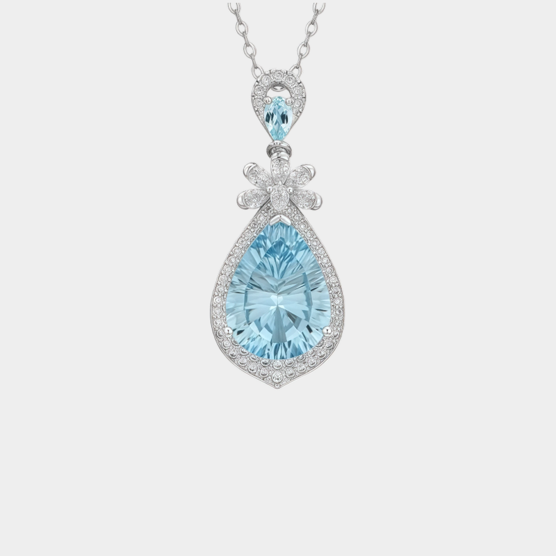 Natural Topaz Collar Chain S925 Silver Women's