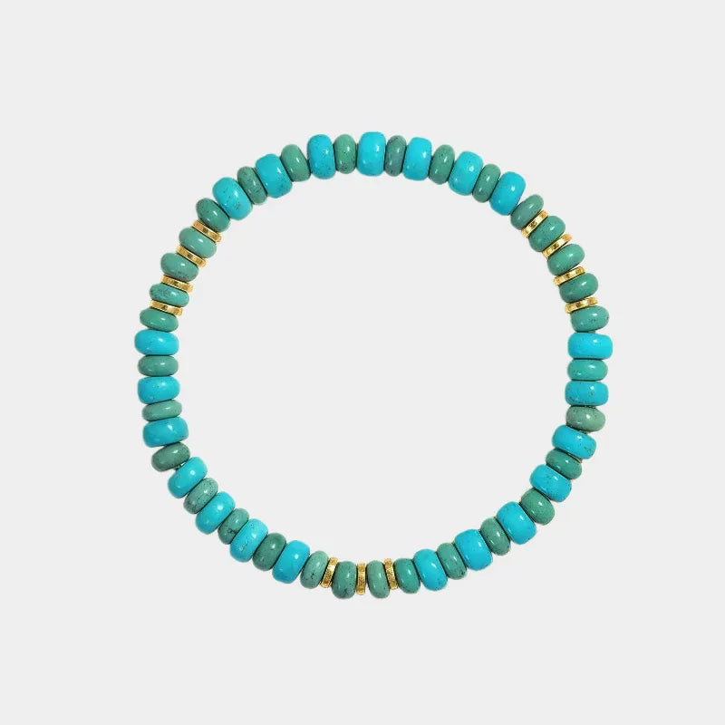 Turquoise Straight-Cut Abacus Bead Bracelet - OOAKB