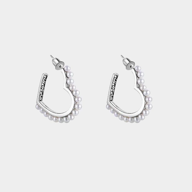 High-End Design Heart-Shaped Pearl Earrings