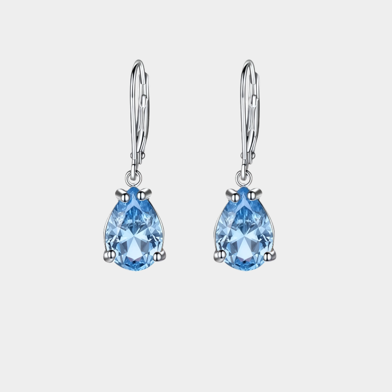 Sea Blue Topaz S925 Silver Closed-Back Earrings