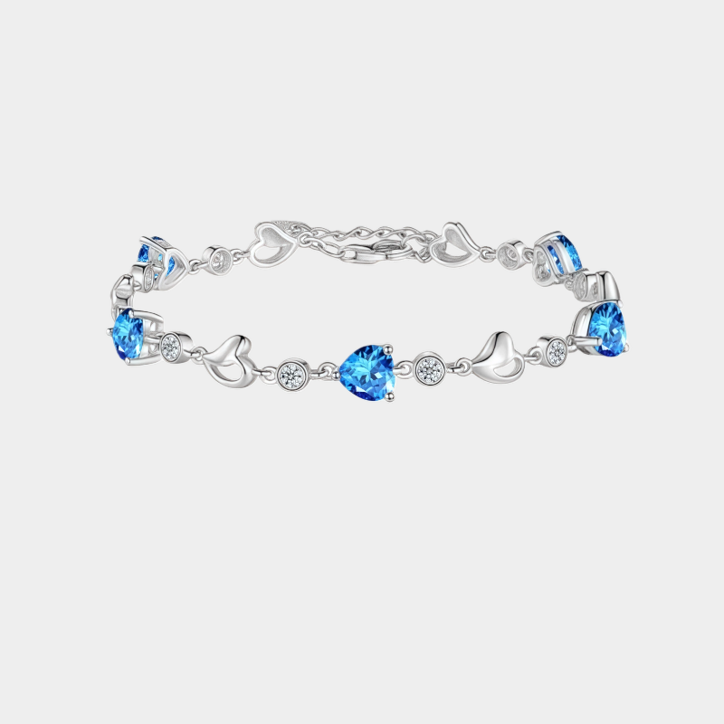Topaz S925 Silver Heart-Shaped Bracelet
