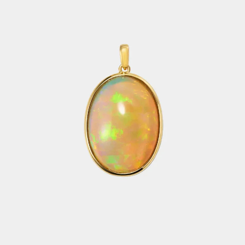 Natural Opal S925 Silver Vintage Necklace - OOAKB