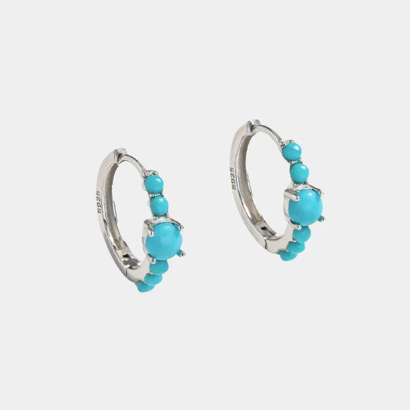 Natural Turquoise Round Earrings - OOAKB