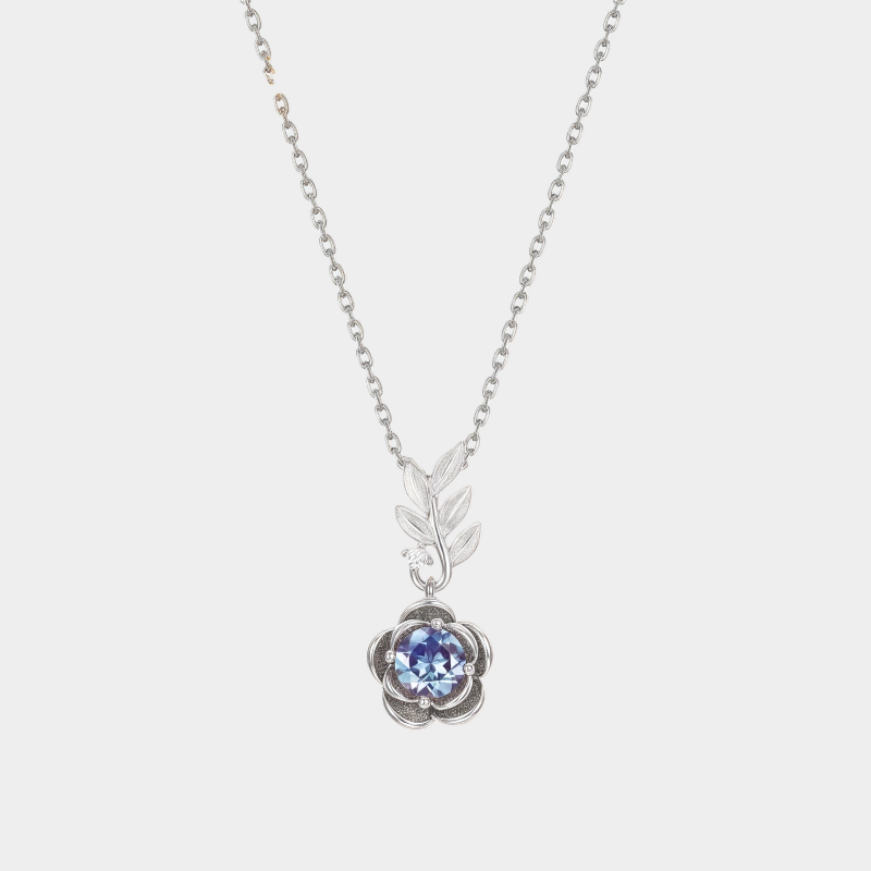 Silver Alexandrite Necklace Women's Style