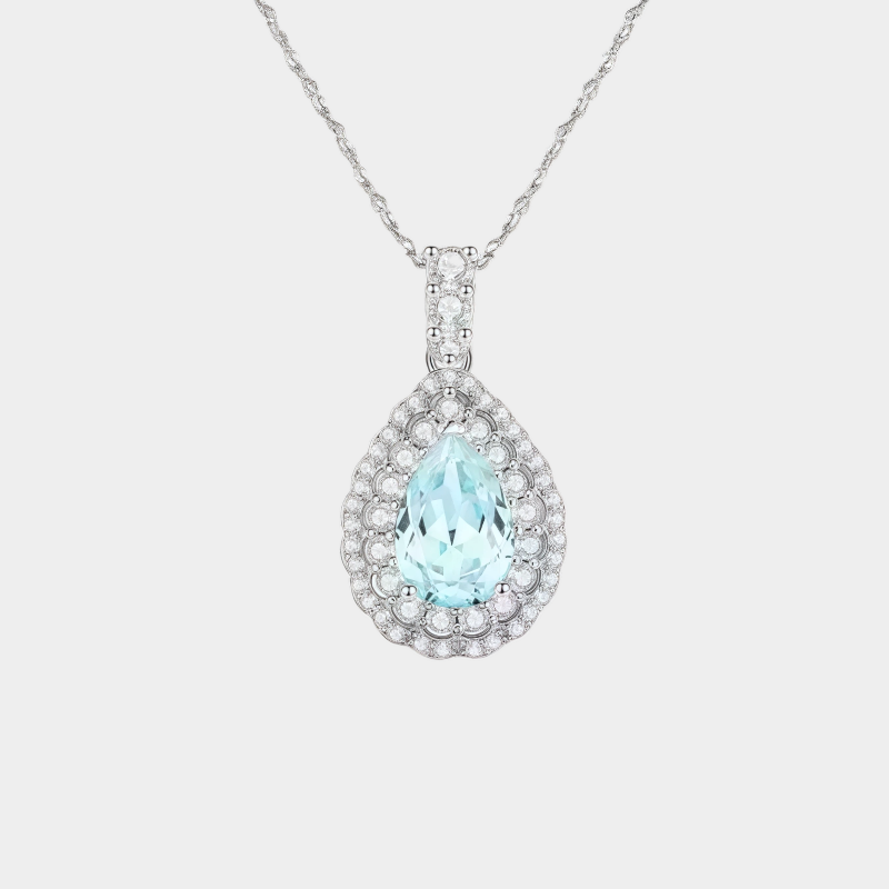 Topaz S925 Silver Teardrop-Shaped Necklace