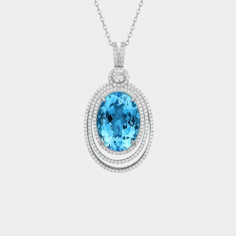 Natural Topaz Pigeon Egg Necklace