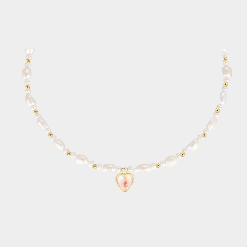 Niche Baroque Heart-Shaped Pearl Collarbone Chain