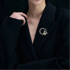 Chanel-Style Black Pearl Butterfly Light Luxury Brooch