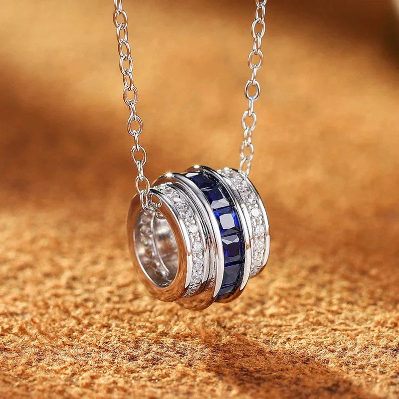 Sapphire S925 Silver Fortune Bead Necklace - OOAKB