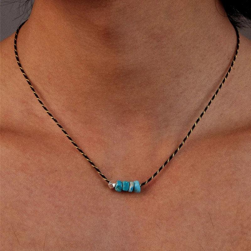 S925 Silver Turquoise Pendant Necklace - OOAKB