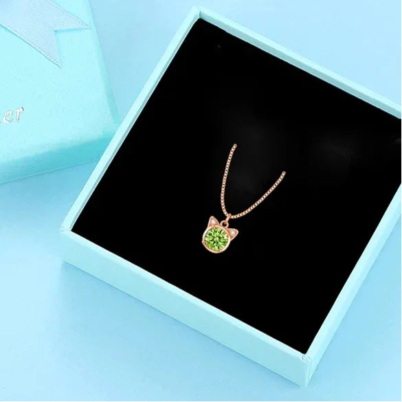 Natural Peridot Cat Luxury Collar Necklace - OOAKB