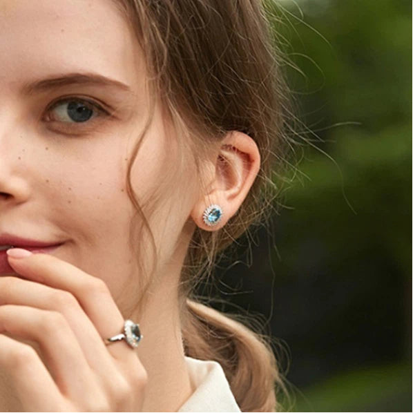 Topaz S925 Silver Gold-Plated Earrings