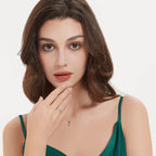 Blue Iridescent Opal S925 Silver Diamond-Inlaid Necklace