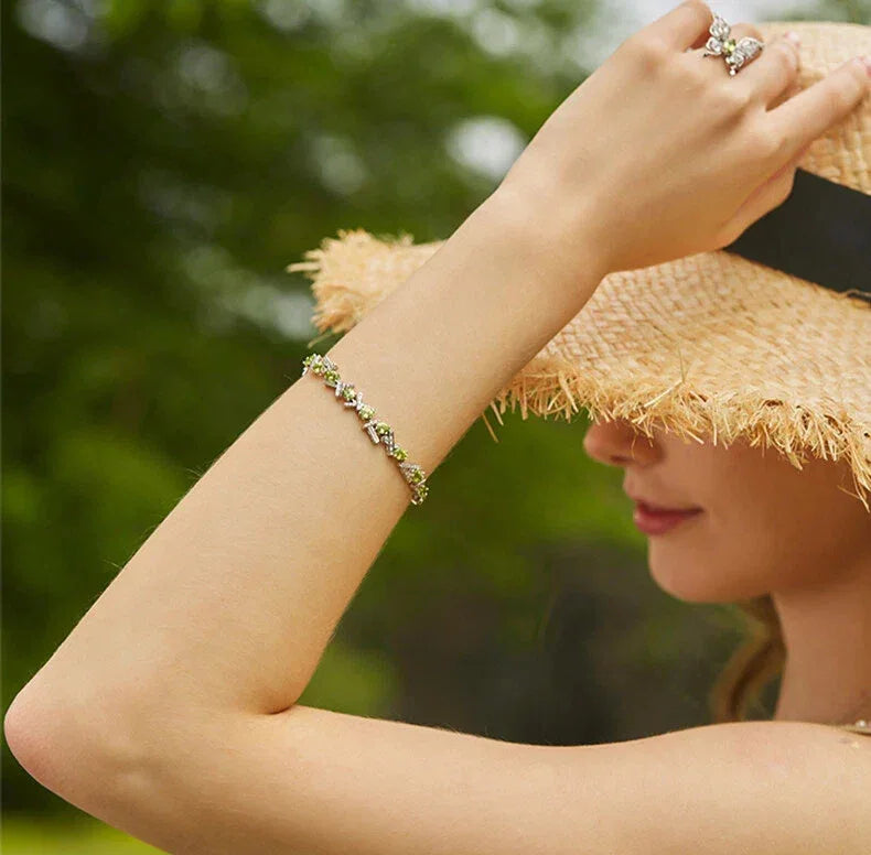 Natural Morning Light New Leaf Peridot Bracelet - OOAKB
