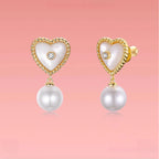 Light Luxury High-End Heart-Shaped Pearl Earrings
