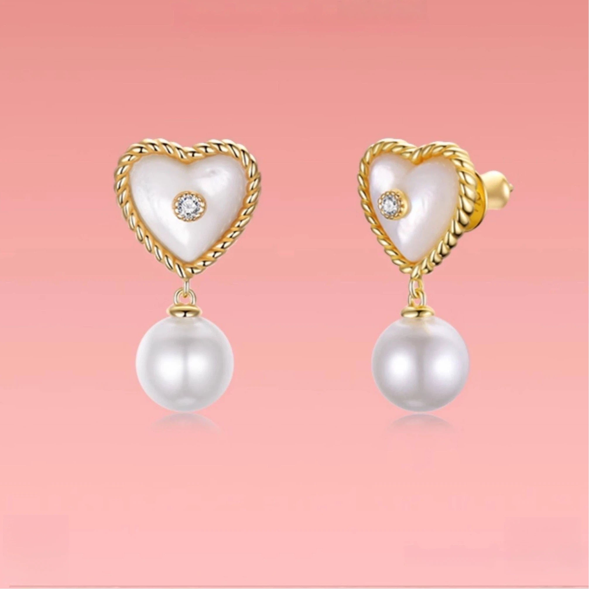 Light Luxury High-End Heart-Shaped Pearl Earrings