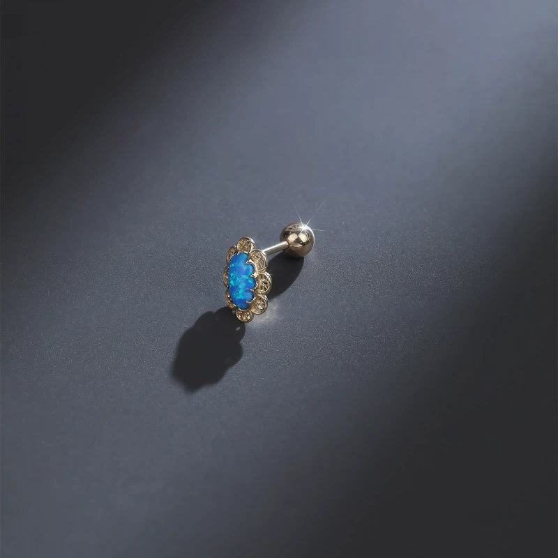 Blue Opal S925 Silver Lace Single Earring