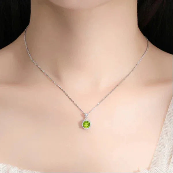 Natural Peridot Round Luxury Collar Necklace - OOAKB